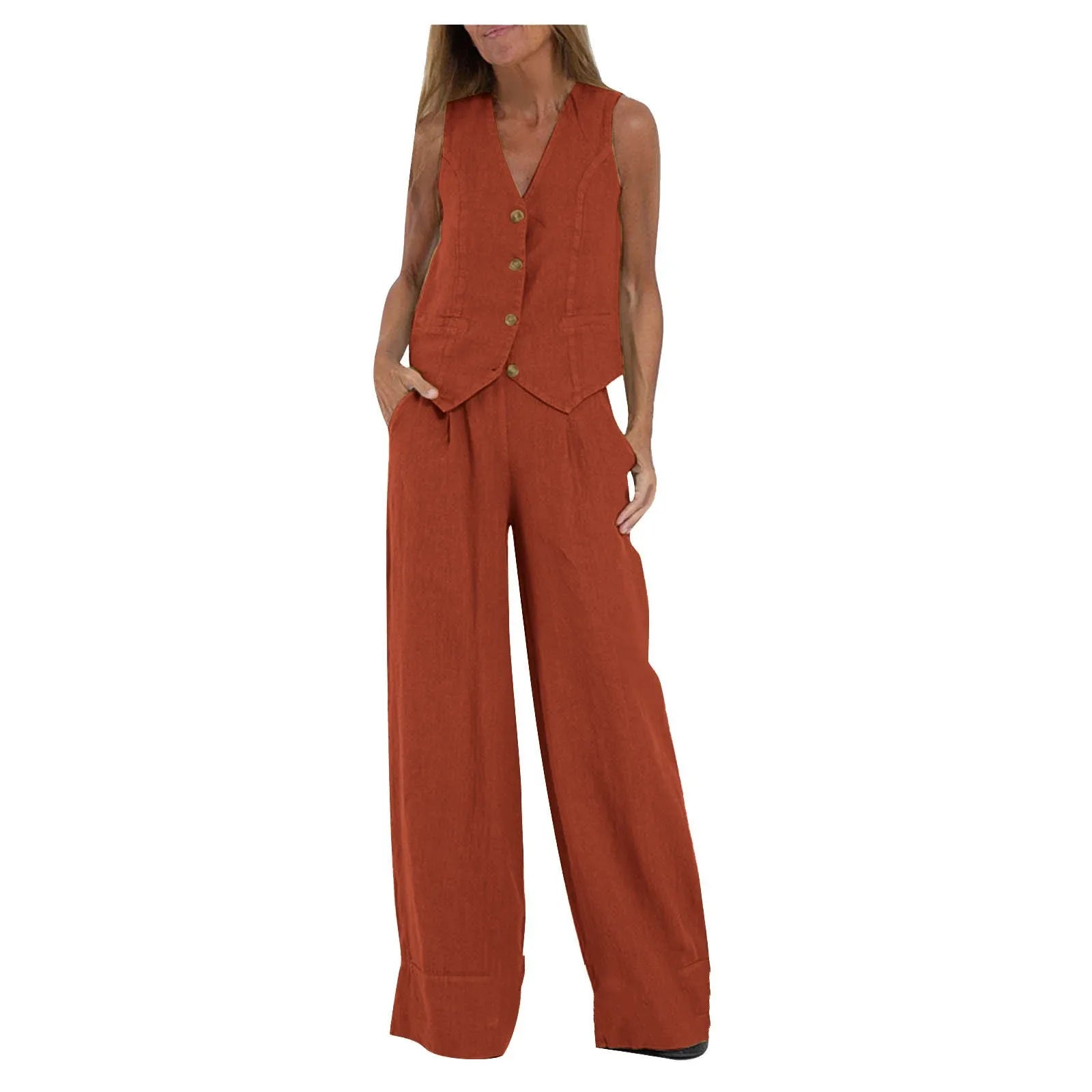 Dames pak – Mouwloos Gilet & Broek Set