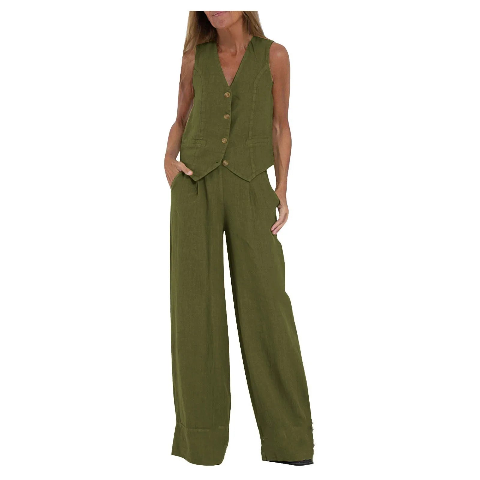 Dames pak  – Mouwloos Gilet & Broek Set