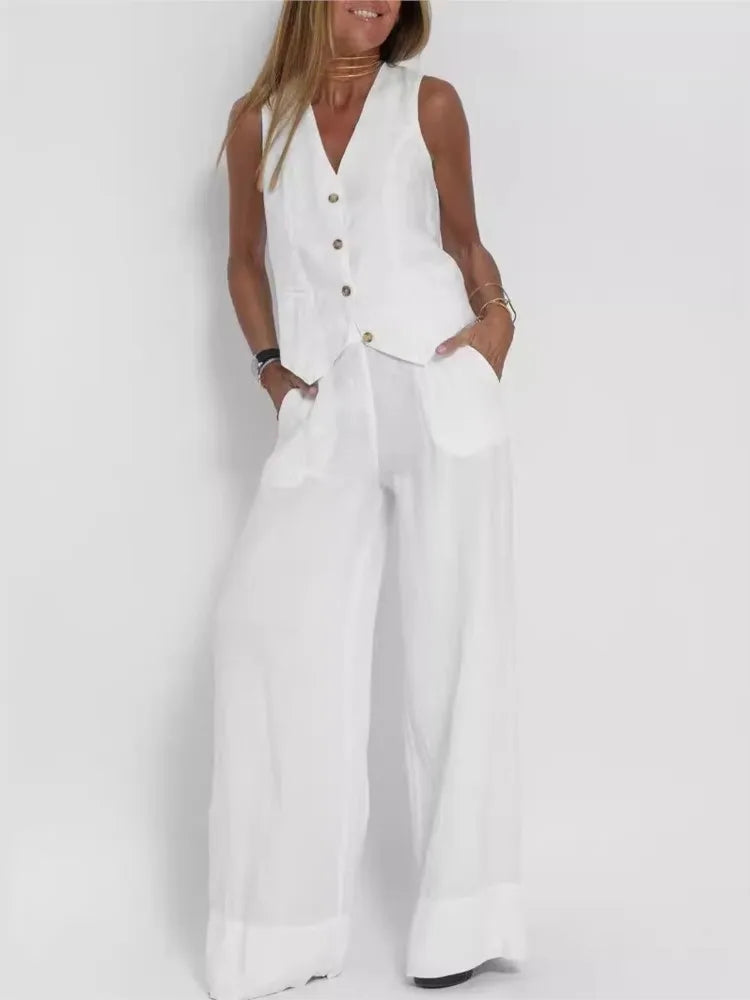 Dames pak  – Mouwloos Gilet & Broek Set