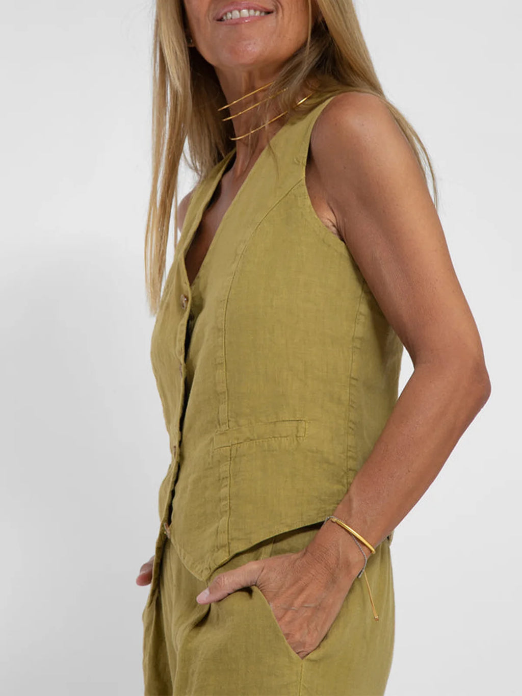Dames pak  – Mouwloos Gilet & Broek Set