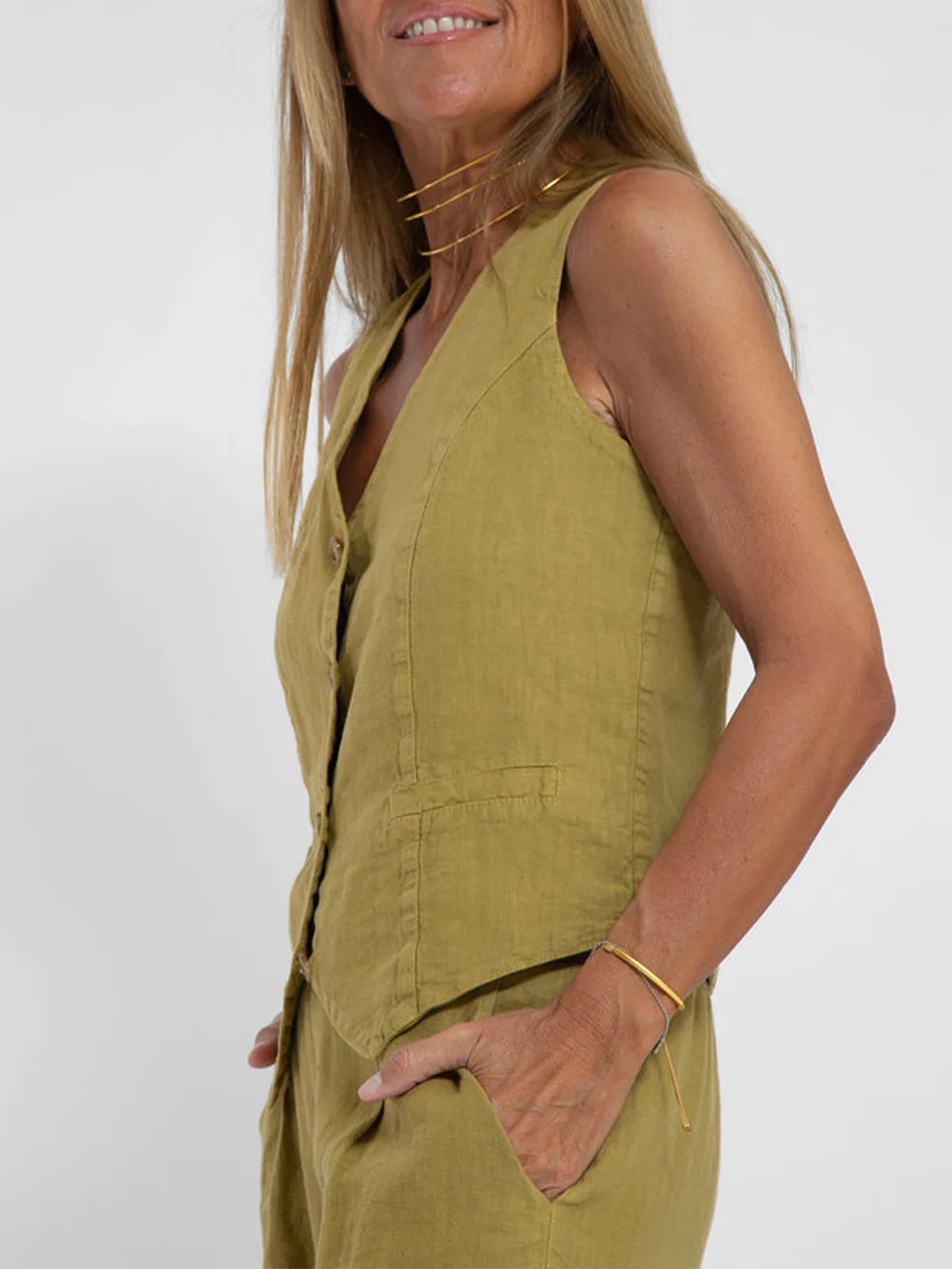 Dames pak  – Mouwloos Gilet & Broek Set